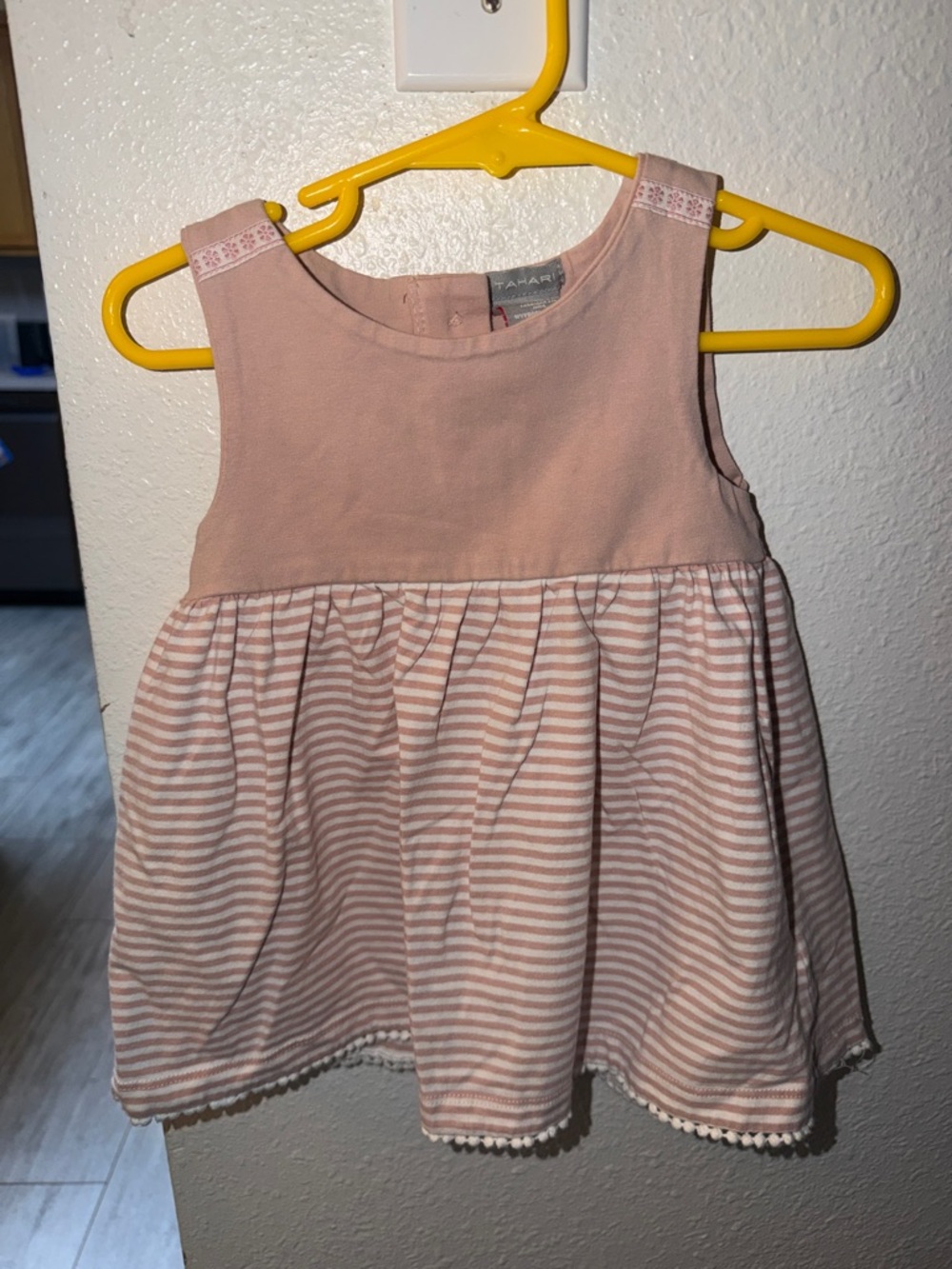 Tahari Pink & White Striped Sleeveless Tank Top